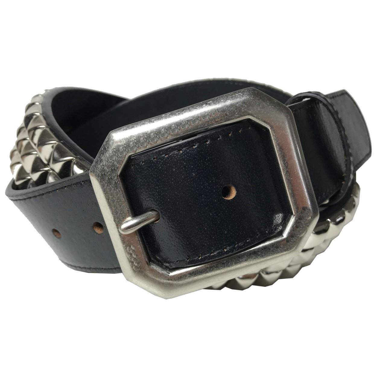 WING LEATHER ベルト イタリアンレザー メンズ 本革 スタッズ 棘 トゲ 黒色 カジュアル ロック パンク バンド 40mm GTC011