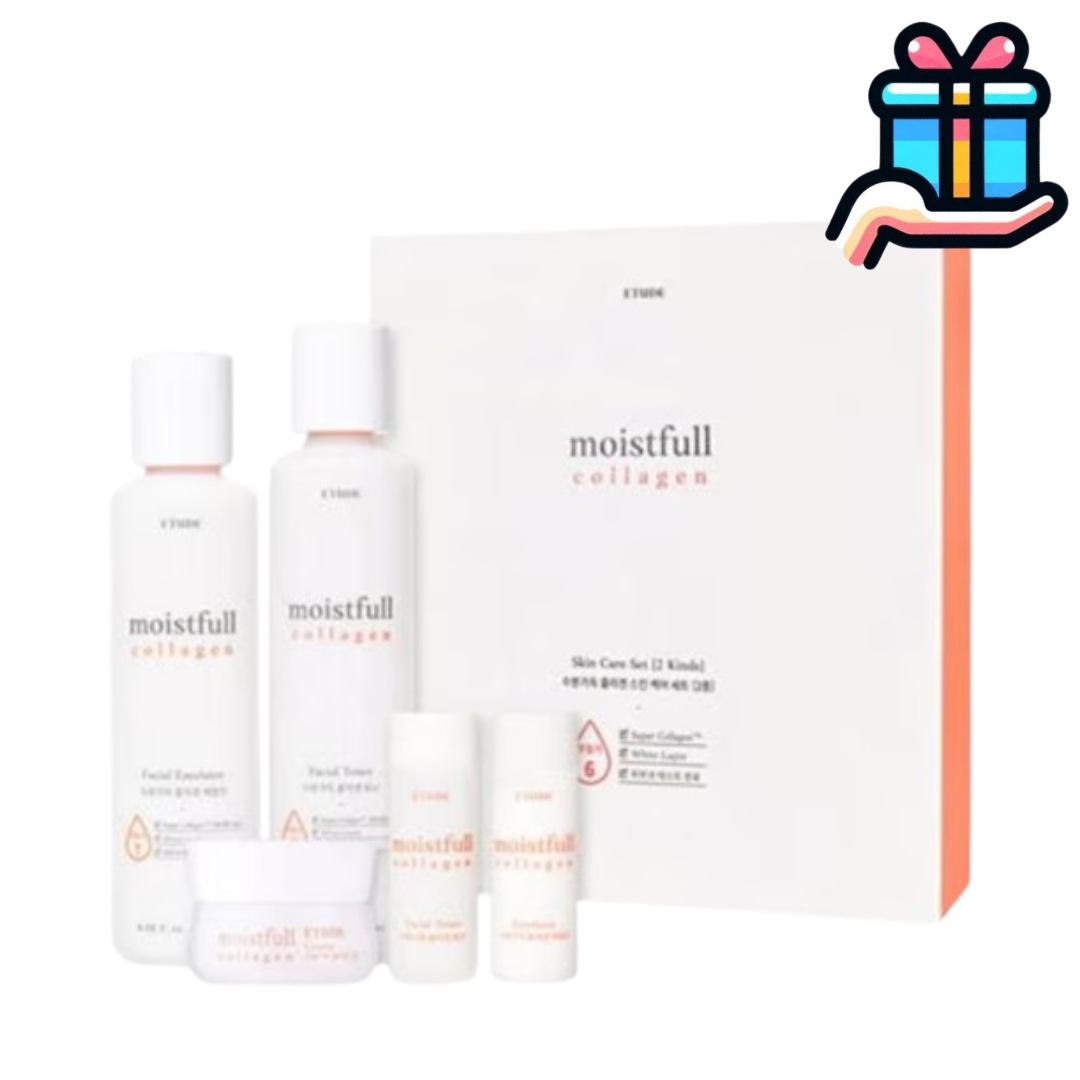 [企画商品+プレゼント] New 水分コラーゲン スキンケア2点セット（化粧水200ml+ローション180ml） 弾力 トーンアップ 保湿 しっとり 韓国コスメ 人気 油脂性肌 油分