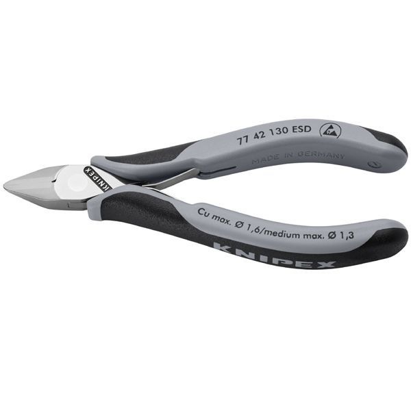 KNIPEX クニペックス エレクトロニクスニッパー ESD 全長130mm 7742-130ESD