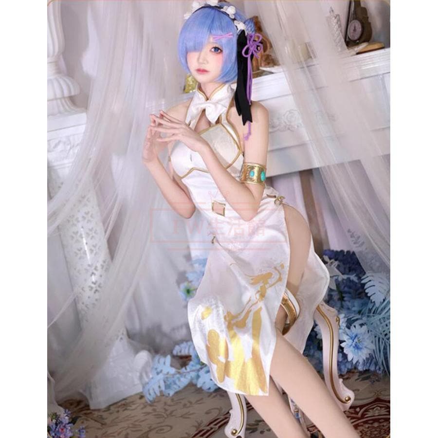【新品開催 即納】Re：ゼロから始める異世界生活 レム コスプレ衣装 チャイナドレス コスチューム cosplay イベント 演出服 アニメ変装 仮装 ハロウィン