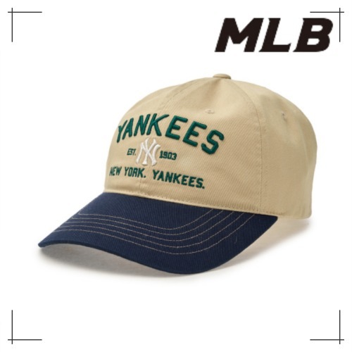 MLB公式正規品 キャップ Varsity Lettering Coloring Unstruck Ball Cap NY (L.Beige) 6,424円