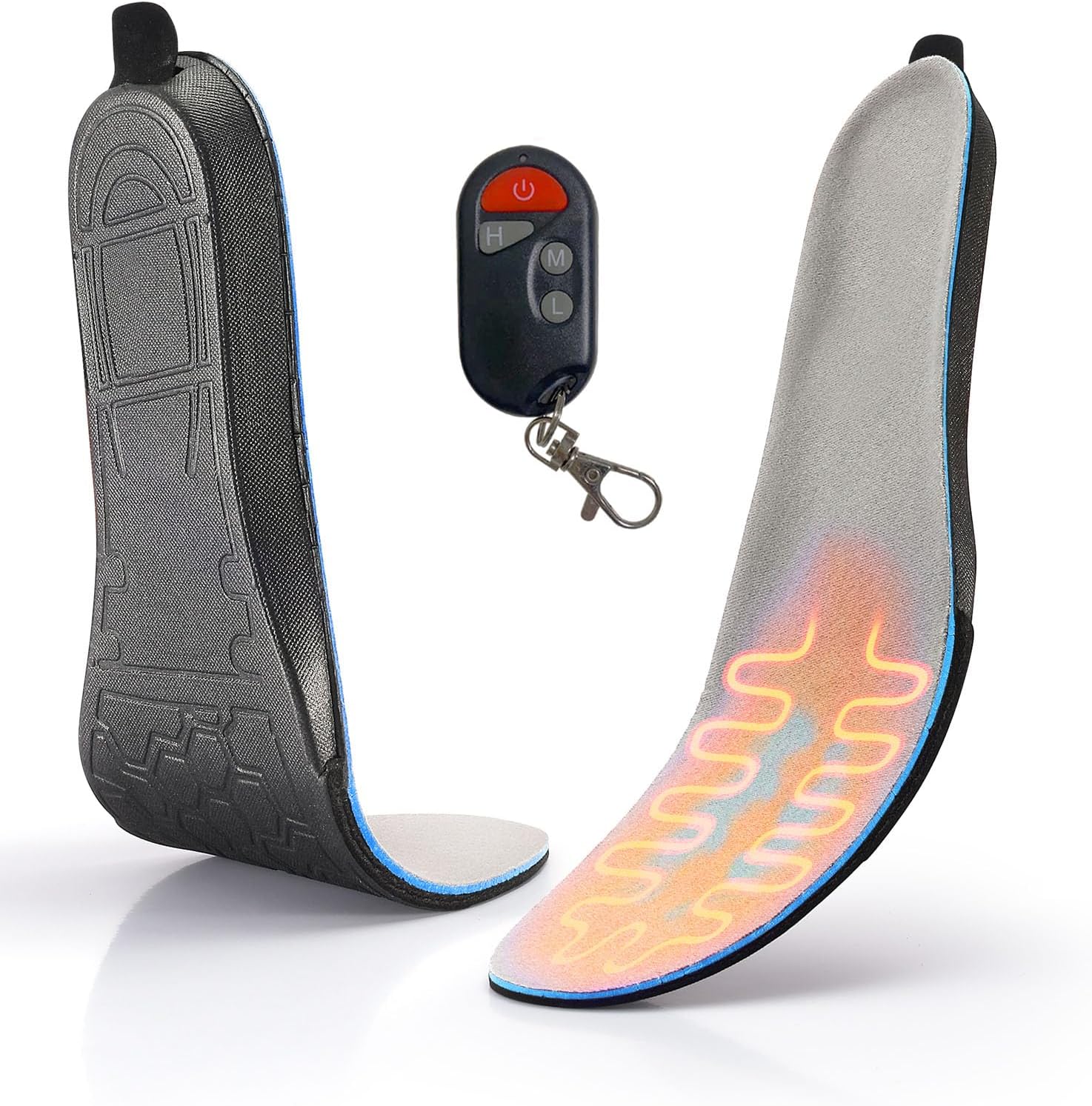 EYECURL 電熱インソール 中敷き 電気 インソール 靴敷き USB充電 サイズ調整可能 電池式 室内外兼用 男女兼用 靴 足 防寒用 寒さ対策 クリスマスプレゼント 高齢者にプレゼント (グレー