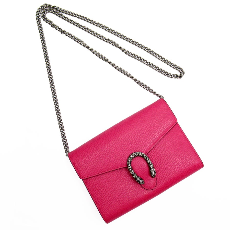 グッチ GUCCI チェーンウォレット ディオニュソス レザー ピンク レディース 401231 t19339a