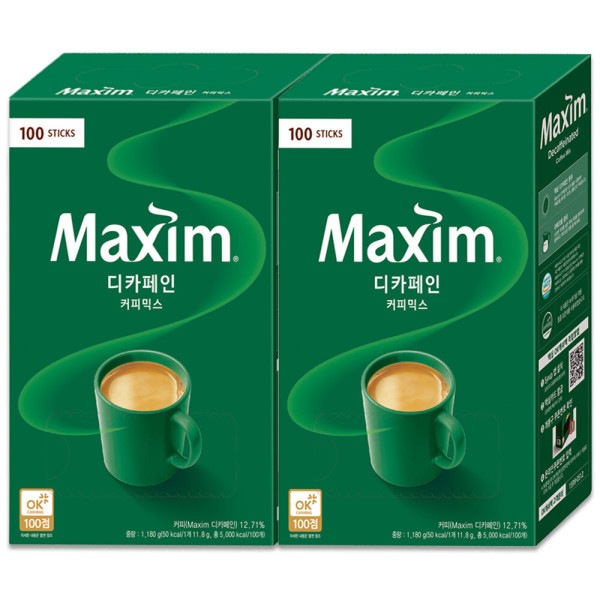 【マキシム】 デカフェコーヒーミックス 100TX2　インスタントコーヒー　韓国コーヒー