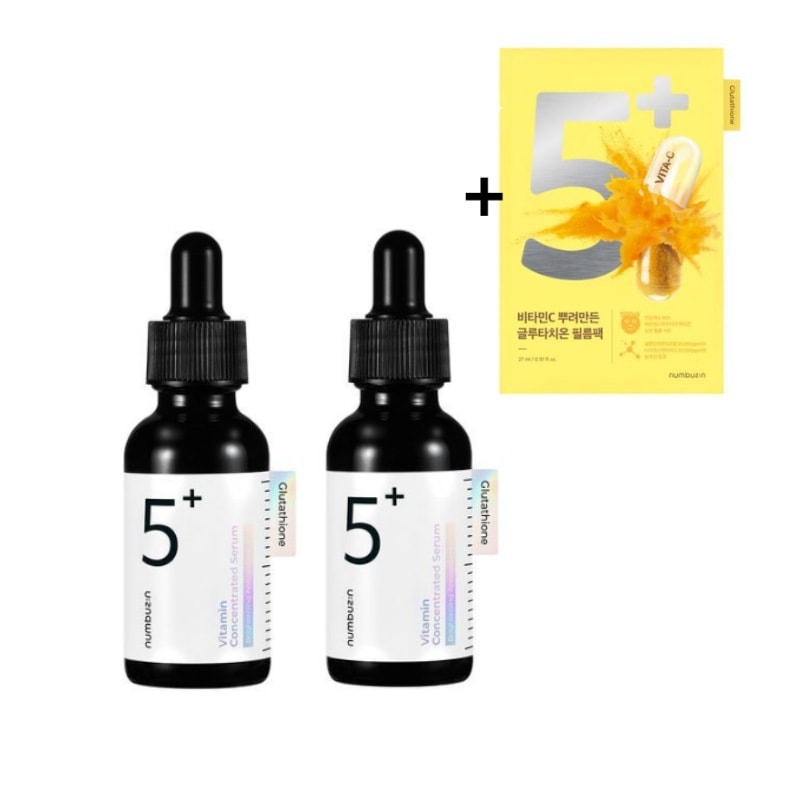 5番 白玉グルタチオンc美容液, 30ml.2個+5番 白玉グルタチオンc ふりかけマスク, 1枚 5,417円