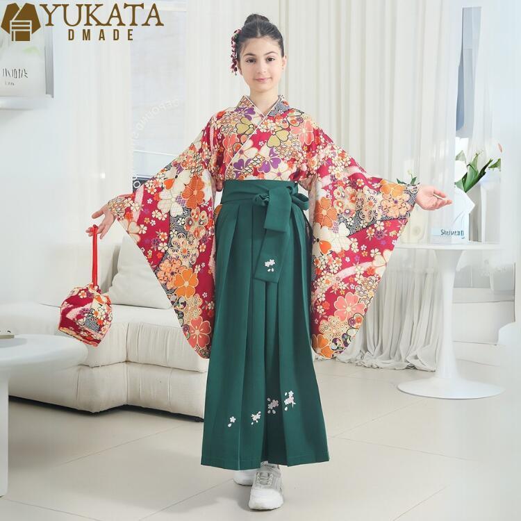 出荷が迅速である 独占販売 卒業式 袴 振袖 女の子 4点セット 浴衣 袴 巾着袋 髪飾り 行灯袴 学生 袴セット 花柄 卒業式 袴セット 袴 シンプル 赤 グリーン マルチカラー 花火大会 夏祭り 7,795円