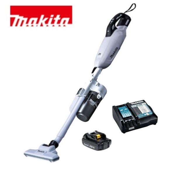 当店だけ！バッテリー充電器も1年保証! マキタ コードレス掃除機 18V カプセル式 白 CL284FDZW + ショートサイクロン + 軽量バッテリー + 急速充電器 充電式 クリーナー スイッチ