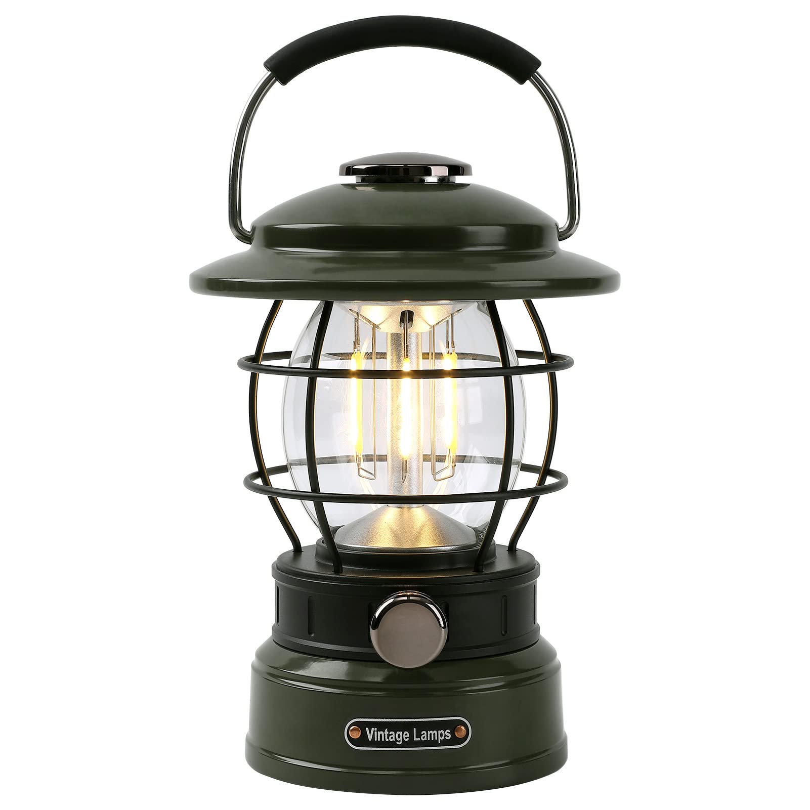 Litake LED ランタン 充電式 レトロ ledランタン 無段階調光 3色切り替え 5200mAh 600lm 120時間点灯 キャンプライト 防災 キャンプ アウトドア オリーブグリーン