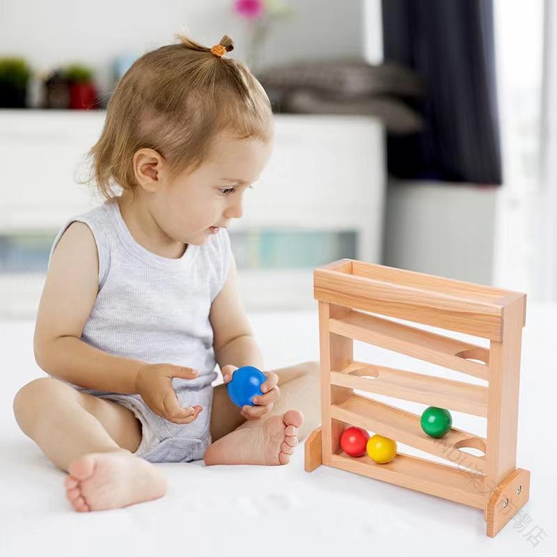 『目玉新商品』木製 玩具 子供用 モンテッソーリ 教具 1歳 2歳 3歳 4歳 5歳 6歳 木製 ボール レール トラック ビー玉 転がし 掴む 握る トレーニング 知育 玩具 視覚 追跡 おもちゃ木