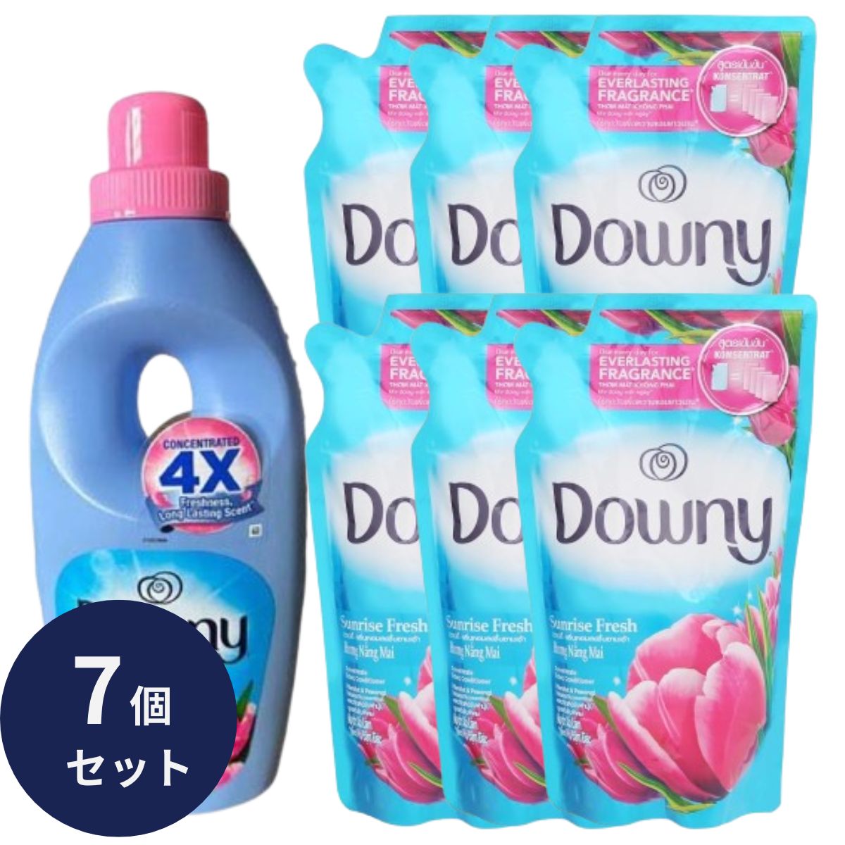 メキシコダウニー サンライズフレッシュ 900ml ＋ 800ml 6個セット 詰め替え 濃縮タイプ 柔軟剤 ダウニー downy 大容量 本体 特大 洗濯 ボトル ランドリー 液体柔軟剤