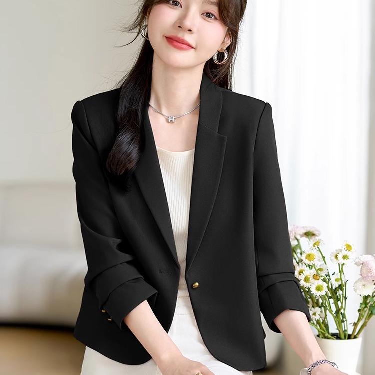 ジャケット テーラード 入学式 ママ 婦人服 レディース ブラック ショート丈 オフィス 通勤 ビジネス カジュアル フォーマルウェア 春秋 高級感