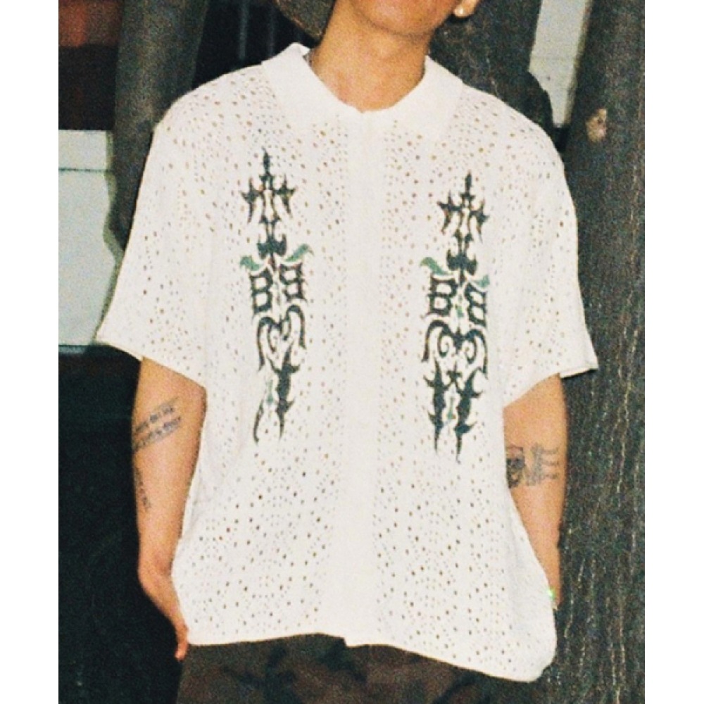 BLUR ゴシッククロシェニットカーディガン [アイボリー]