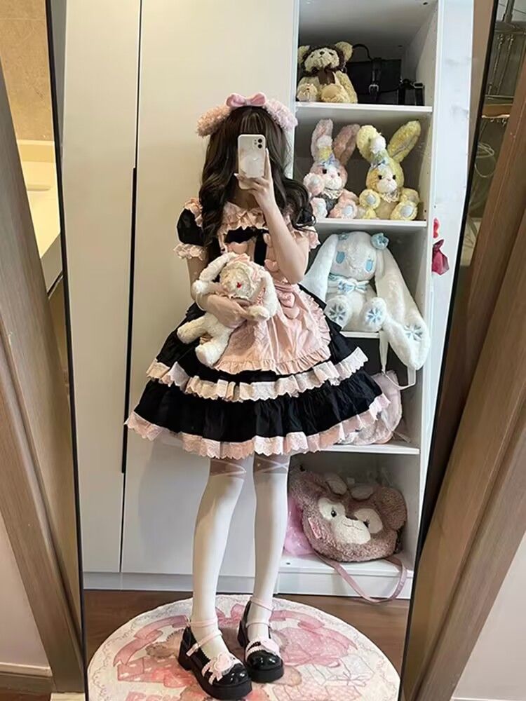 コスチューム かわいい 甘い ロリータドレス メイドドレス ドレス パフワンピース ロリータ