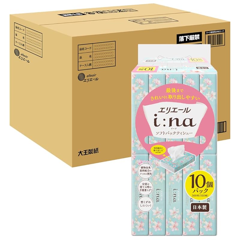 エリエール イーナ ティシュー ソフトパック 150組×100パック (10パック×10)【ケース販売】