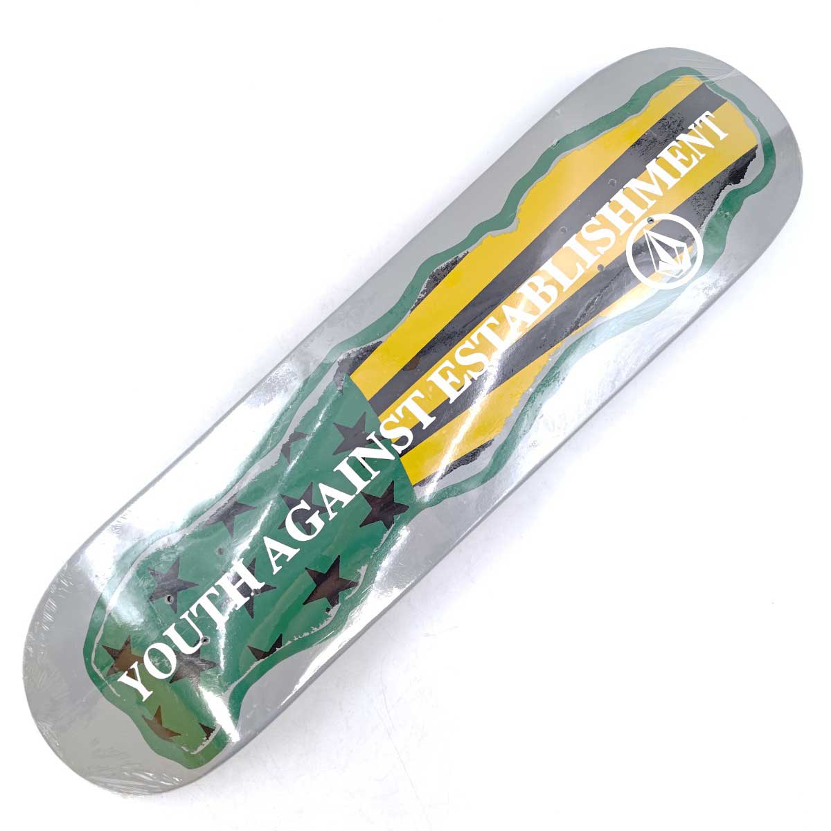 【中古・未使用品】ボルコム YOUTH AGAINST ESTABLISHMENT スケートボード デッキ SIL T671700 VOLCOM 90年代 ビンテージ デットストック