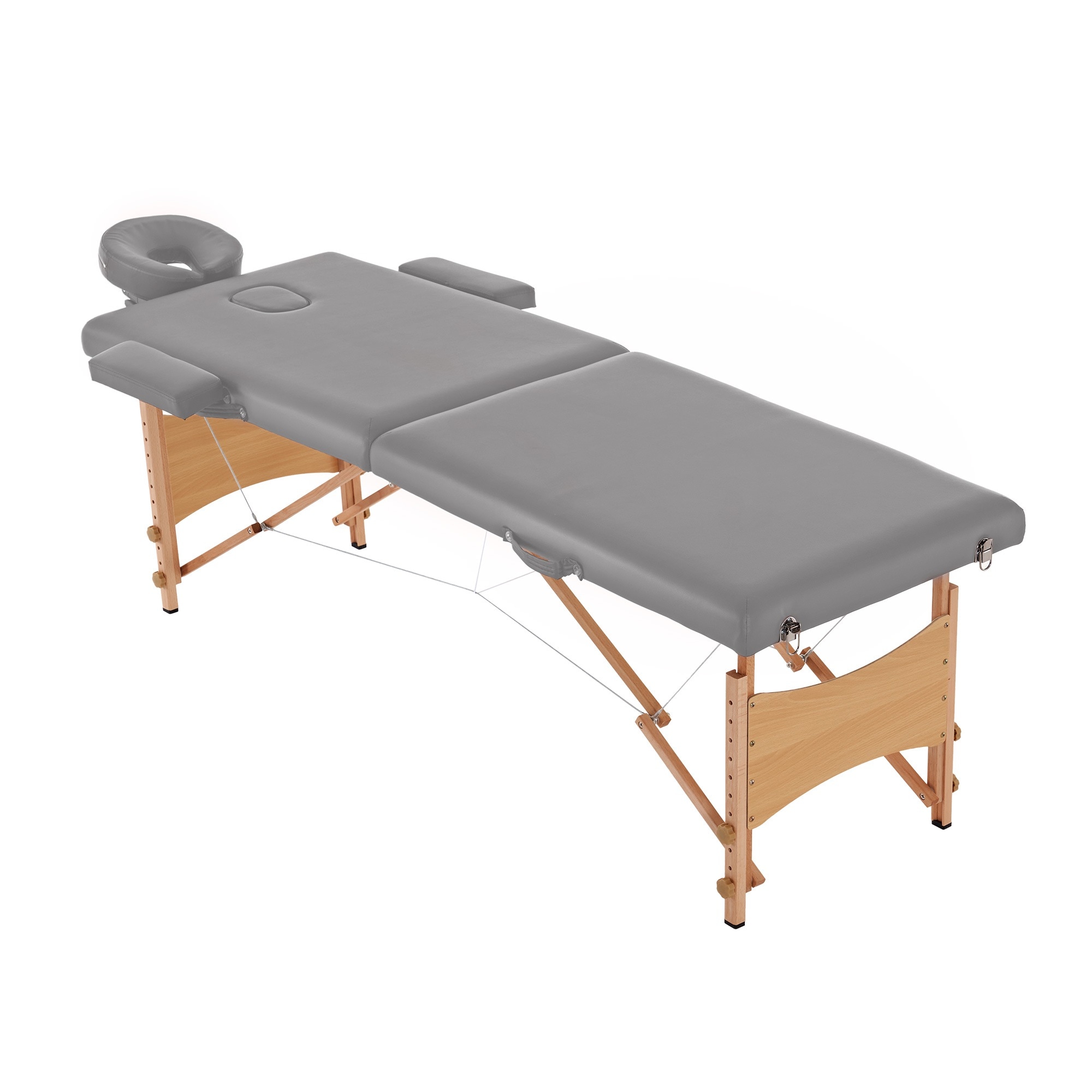 【国内出荷】【 プラスサイズ】【グレー】 マッサージベッド 折りたたみ コンパクト 超軽量 エステベッド 12カラー選べる マッサージ台 施術台 施術ベッド