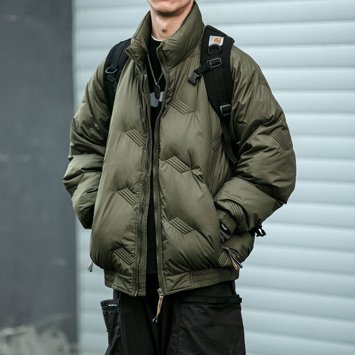 冬アウター 日系 立ち襟 コットンジャケット ニッチデザイン 厚手 ウォーム 綿入れ メンズ ジャケット コート