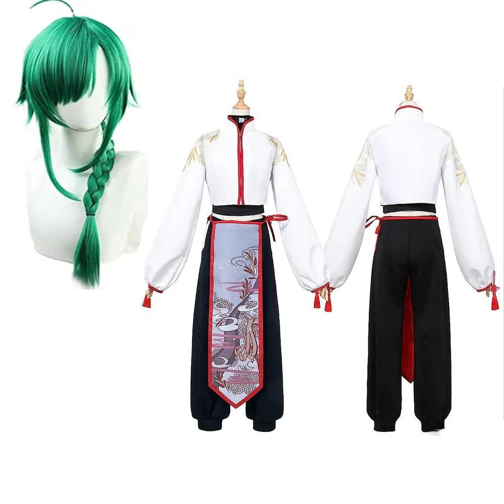 大人気バーチャルYouTuber VTuber にじさんじ 緑仙 りゅーしぇん Ryushen コスプレ衣装+ウィッグ風 イベント パーティー 変装 仮装 風 ハロウィン クリスマス 学園祭 文化祭