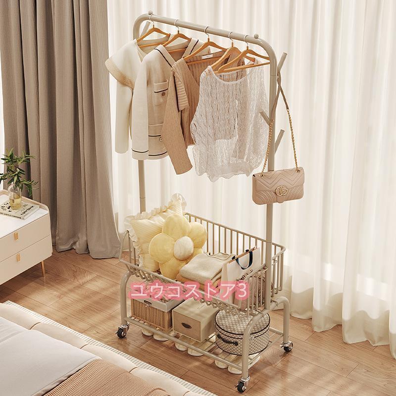 お正月は閉まりませんハンガーラック おしゃれ コートハンガー ポールハンガー コート掛け リビング 収納 キャスター付き 衣類収納 可動棚 ワードローブ 収納 5,322円