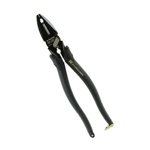 フジ矢 偏芯ペンチバリ取り付き 黒金 3020N－225BG 作業工具 ペンチ ニッパ ペンチ