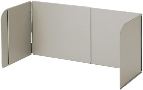 下村企販 レンジガード システムキッチン用 グレー 【日本製】 フッ素加工 サイズ調整可能 幅36.5～67cm ガス・IH対応 コンロ全体を囲える 揚げ物 天ぷら 油はね防止 3面 燕三条 4315