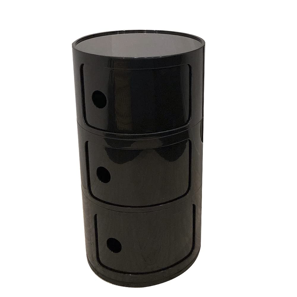 コンポニビリ 3段 リプロダクト デザイナーズ家具 チェスト 収納ボックス コーナーラック ラウンドチェスト ブラック