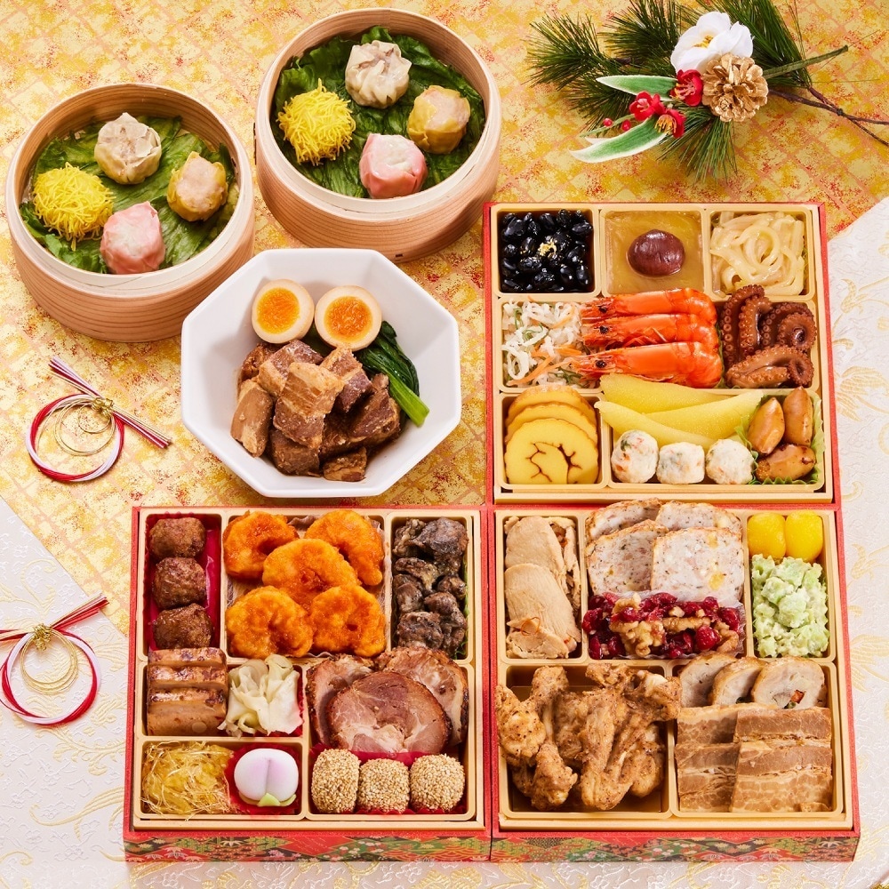 おせち 早割 予約 おせち料理 板前魂の百福 和洋中華風 三段重 3人前 33品目 豚角煮 焼売 付き 肉中華 肉おせち 中華おせち 御節 送料無料 2025 2026 9,450円