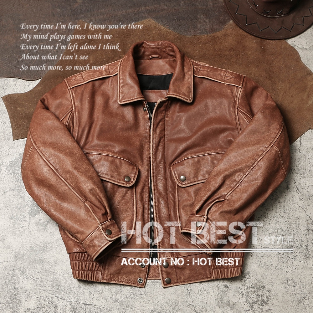 1.1mm カウハイド 復刻30sスタイル レトロ シングルライダース ゆったりめ メンズ 革ジャン ウォッシュ加工 ヴィンテージ 牛革