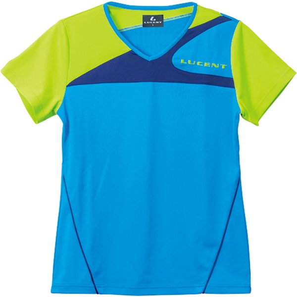【在庫処分】 LUCENT（ルーセント） レディース テニス ゲームシャツ ブルー テニス XLH2257 レディース 半袖 メンズスポーツウェア