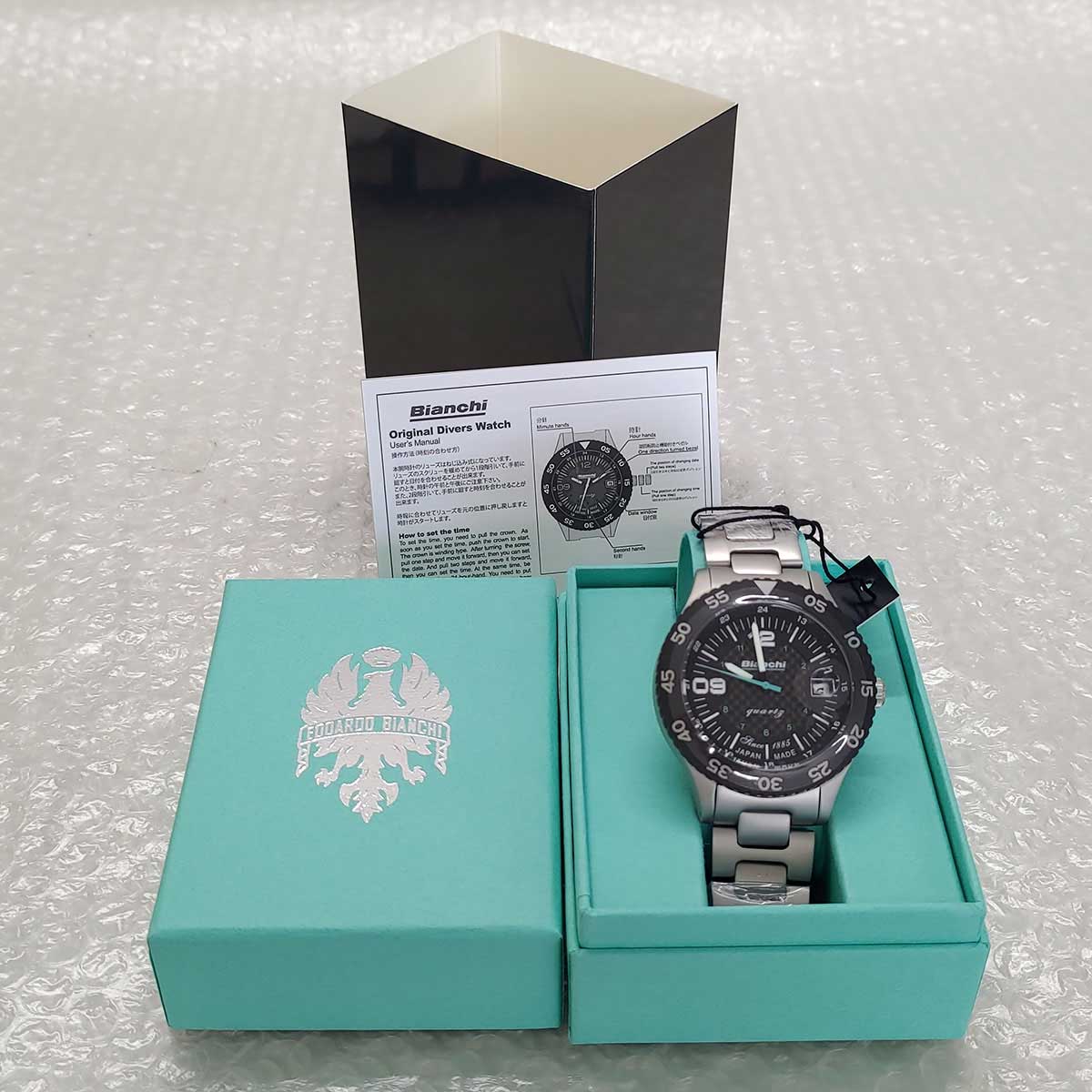 【中古・未使用品】ビアンキ BIANCHI SCUBA TX シルバー ブラック 時計 ダイバーズウオッチ型腕時計 定価33000円 JP203ZOTWA メンズ 8,256円