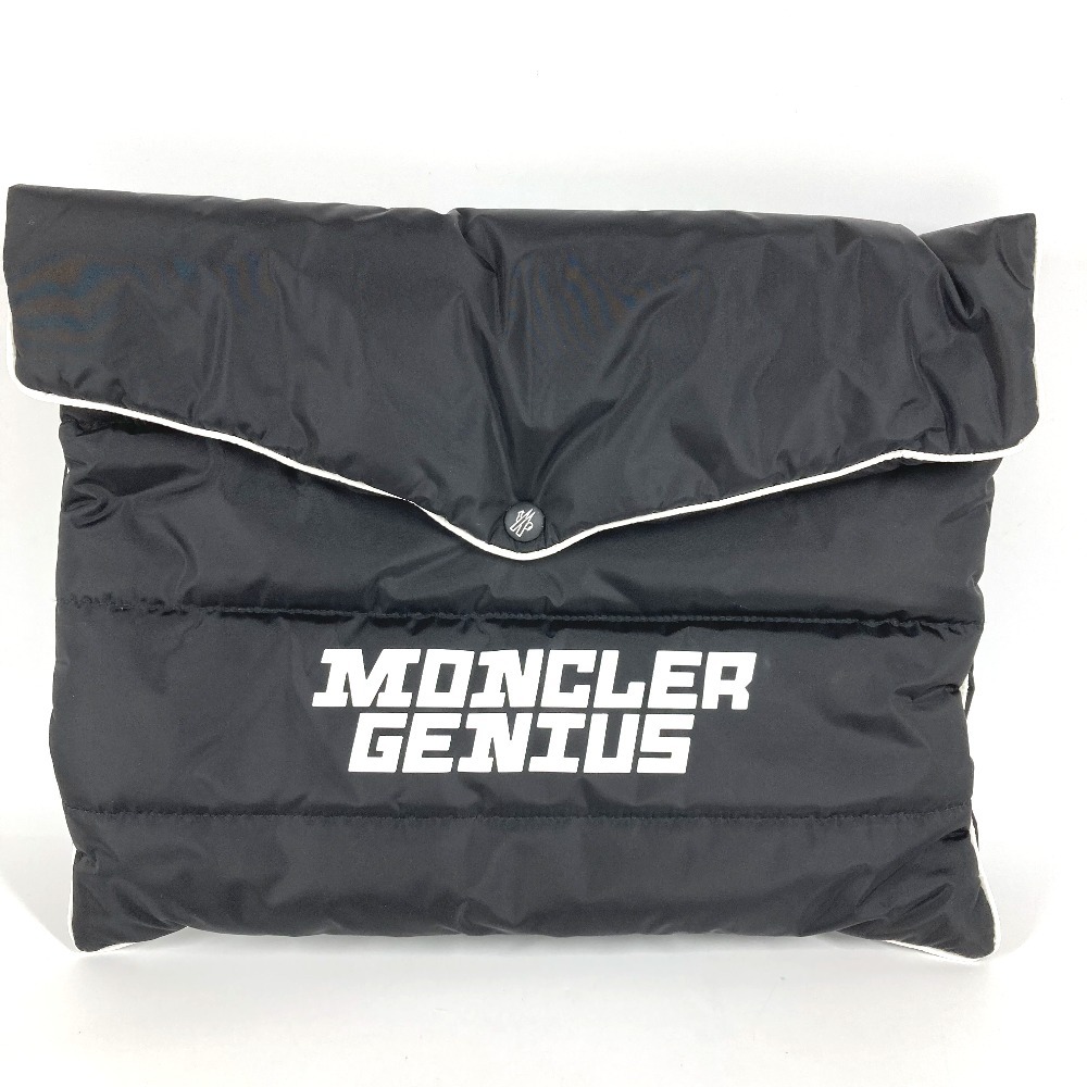MONCLER モンクレール クラッチバッグ GENIUS ロゴ フラップ セカンドバッグ バイカラー カバン ナイロン ブラック