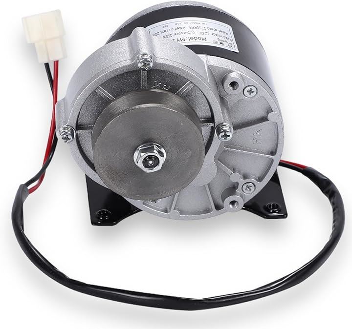 ギヤ 減速 モーター 12V 250W 自転車 バイク スクーター 電動 改造 改良 DIY 作成 ブラシ DCモーター スプロケット 純銅 汎用品( 12V プーリー ベルトタイプ)