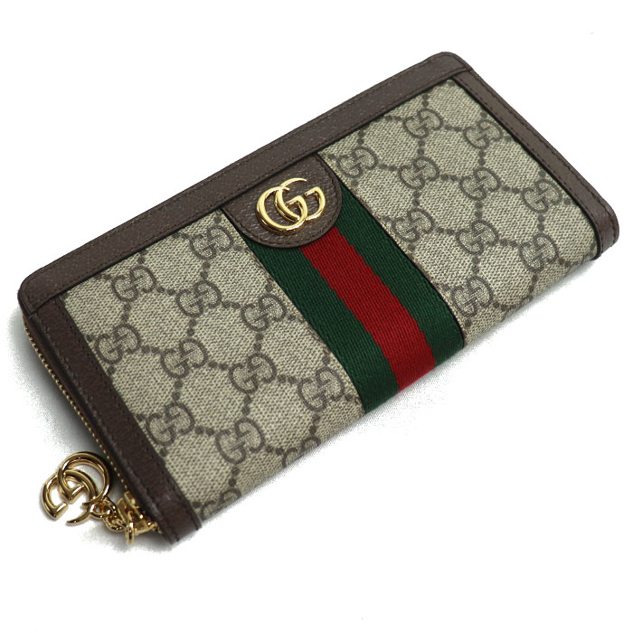 GUCCI グッチ オフィディア GGジップアラウンド 長財布 ラウンドファスナー ベージュ/エボニー 523154 96IWG 8745 レディース 未使用 買取品