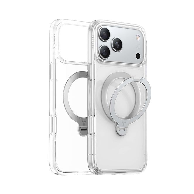 TORRAS（トラス） X00FX2913 iPhone17 Pro用 アクリル樹脂＋TPUケース TORRAS Ostand Q3 Spin（クリア） X00FX2913