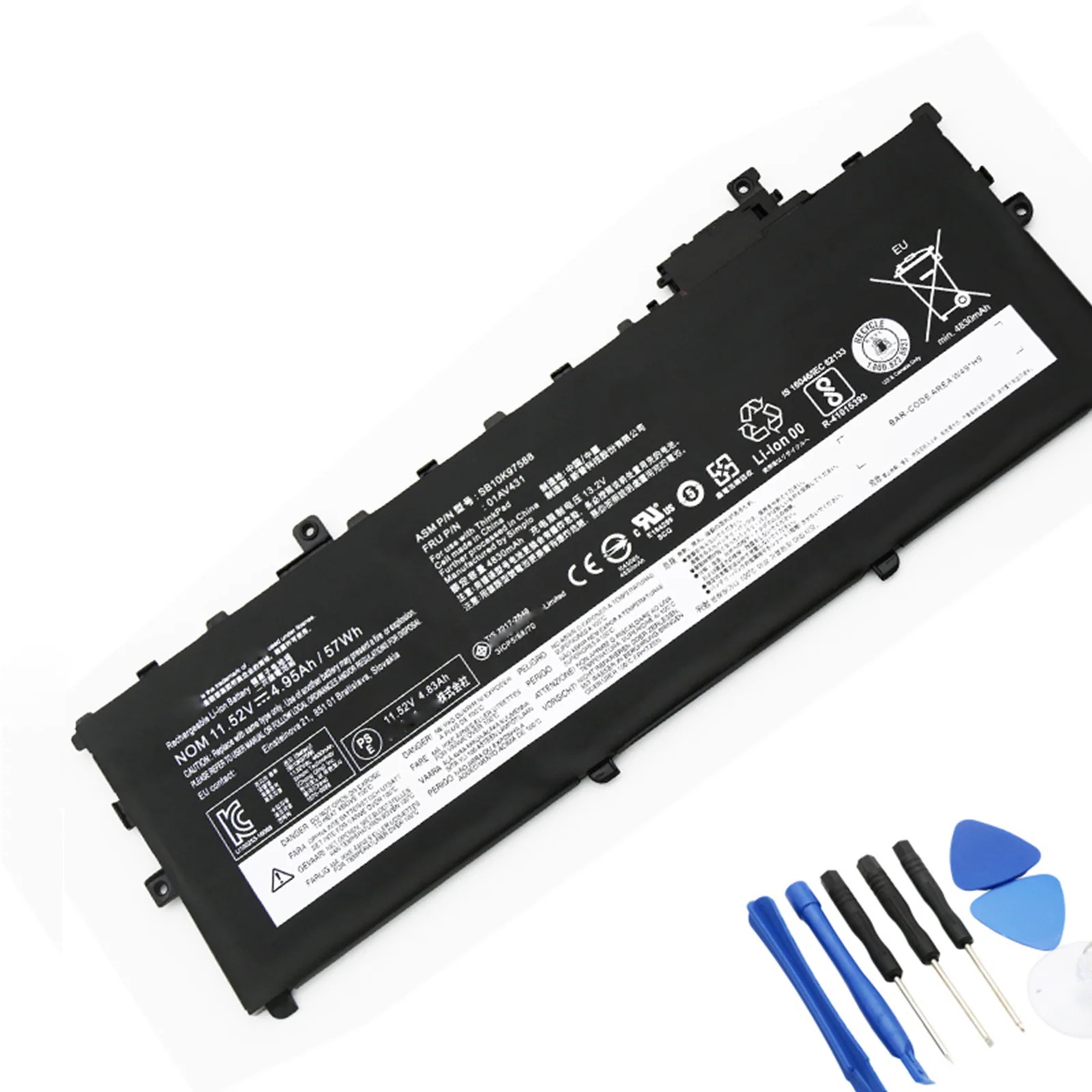 SB10K97588 電池・Lenovo/ThinkPadノートパソコン互換 53Wh/4600mAh X1 Carbon 5/6th 2017/2018 TP00086A/B 01AV430 01A 7,711円