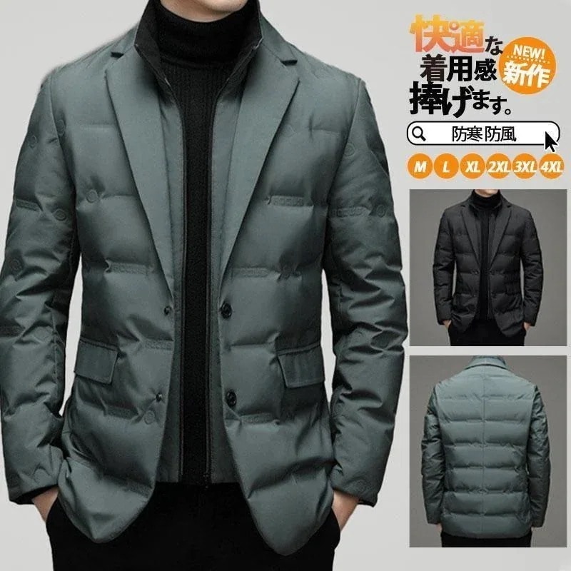 ダウンジャケット メンズ ダウンコート 紳士服 テーラードジャケット ビジネス フェザー コート ライトダウン 羽毛 冬服 秋冬 インナー アウターp241518450