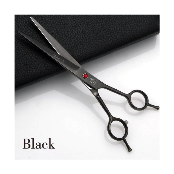 Fenice 7.0インチプロフェッショナルペット用はさみブランド犬グルーミング5色右手用はさみ送料無料 black 7 inch