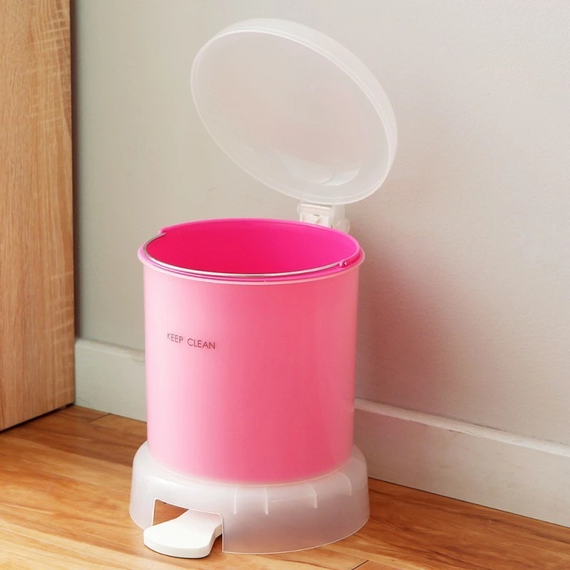 【即納】ゴミ箱 丸型ゴミ箱 ペダルペール 踏み式ゴミ箱 タイ製 4L PPマッシュルーム蓋付き 蓋付きゴミ箱 シンプルゴミ箱 キッチンゴミ箱 コンパクトゴミ箱 ステンレスゴミ箱 おしゃれゴミ箱 フット