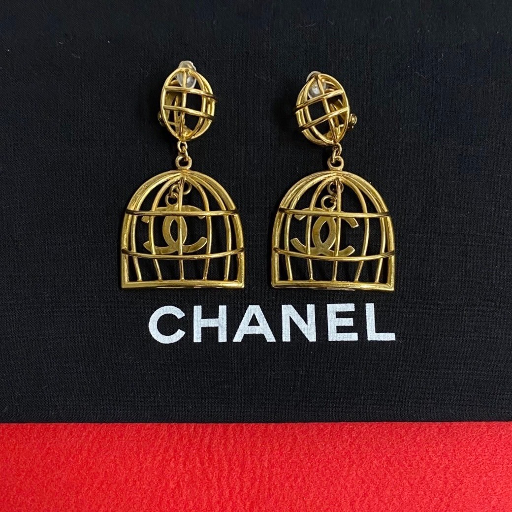 ヴィンテージ ココマーク 鳥籠 スイングイヤリング GP ゴールド 40074