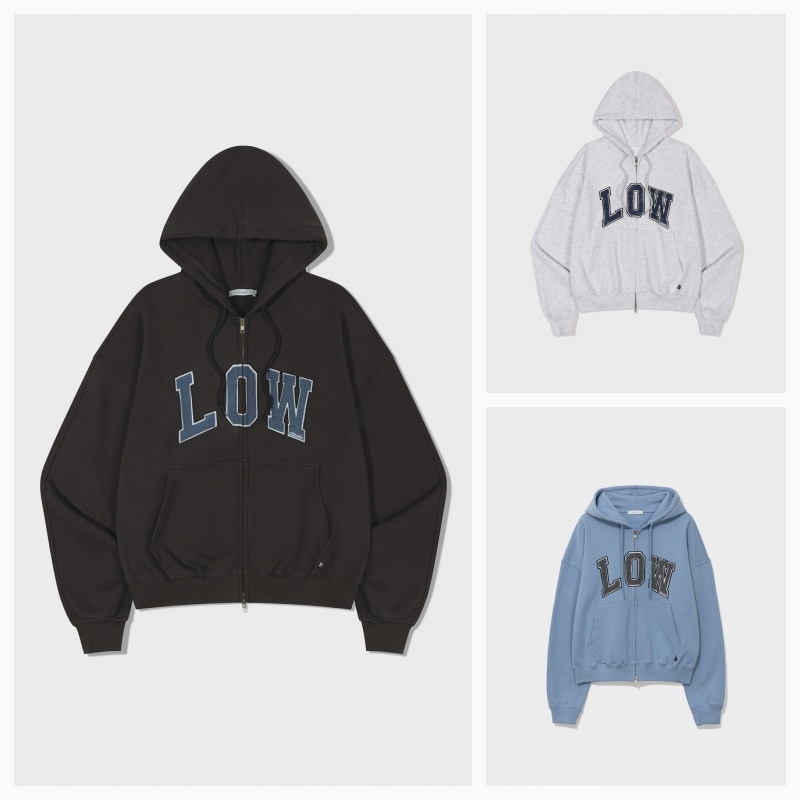 【LOW CLASSIC】 LOW SOFT SWEAT ZIP-UP HOODIE : 3COLORS