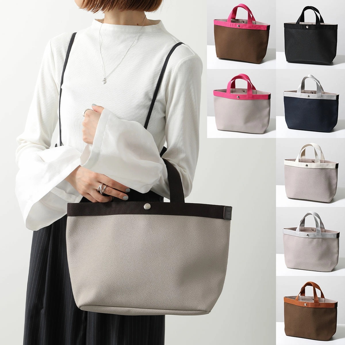 HERVE CHAPELIER エルベシャプリエ ハンドバッグ 704GP レディース コーテッドキャンバススクエアトートB5サイズ M 鞄 カラー9色