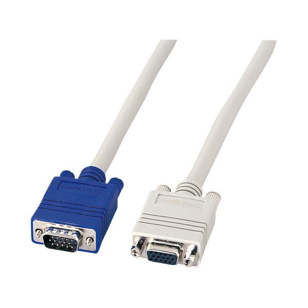 （まとめ）サンワサプライ ディスプレイ延長ケーブルD-Sub15pinオス-メス ライトグレー 3m KC-VEN3K 1本(×2セット)