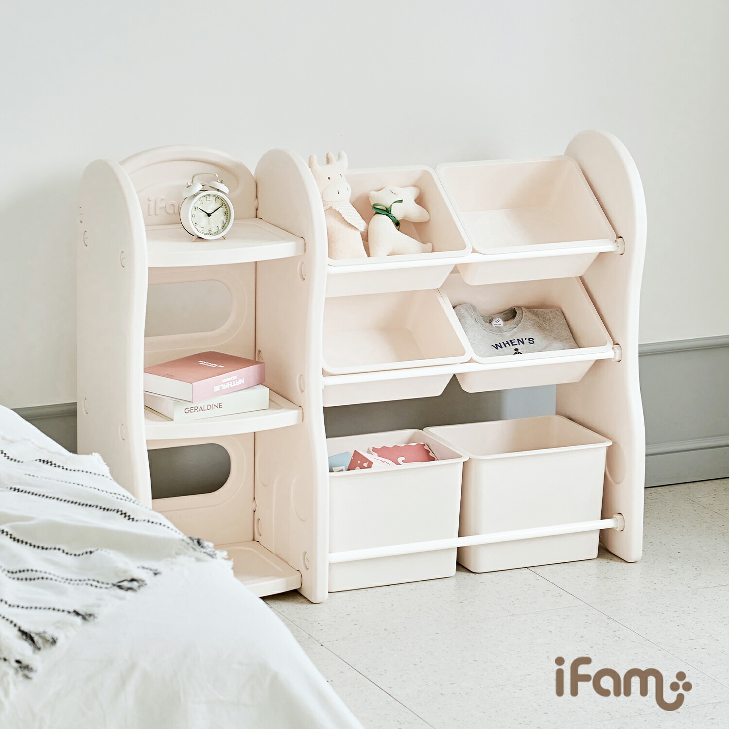 オモチャ収納 ラック おもちゃ箱 絵本棚 絵本 本棚 おしゃれ 大容量 組立カンタンおもちゃ 収納 こども キッズ 大容量 お片付け 女の子 男の子 入学 入園 新生活 出産祝い ifam if172
