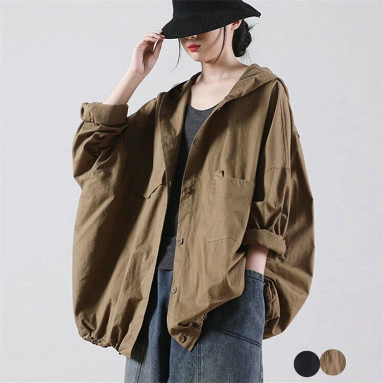 トレンチコート レディース 春 秋 冬 羽織り スプリングコート トレンチ ジャケット ライトアウター 大きいサイズ 体型カバー ポケット フード付き カジュアル 通勤 仕事 オフィス 5,181円