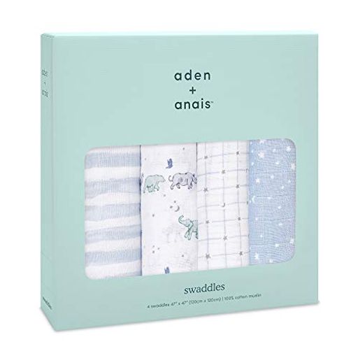 ADEN + ANAIS(エイデンアンドアネイ) 【日本正規品】出産祝い ベビーギフト モスリンスワドルおくるみ 4枚セット RISING STAR ASWC40006J 120X120センチメートル