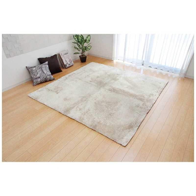 イケヒコ　ラグ シャギー調 (ラルジュ) (約200×250cm/アイボリー) 6,639円