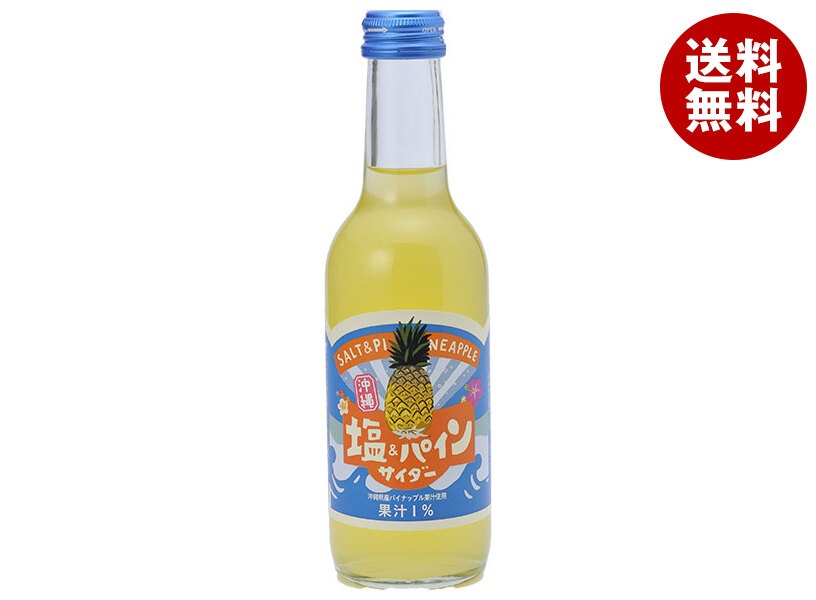 友桝飲料 塩&パインサイダー 245ml瓶＊24本入