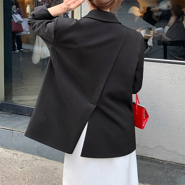 (MADEブランドクオリティ/ベーシックジャケット/季節の変わり目におすすめ/シワになりにくい＆ストレッチ性抜群) オーバーフィット ベーシック テーラード ジャケット 韓国アウター jk2978