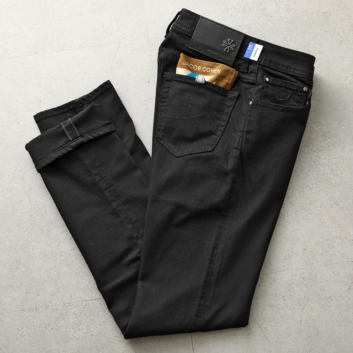 JACOB COHEN ヤコブ コーエン ジーンズ NICK ニック UQE06 S3598 メンズ デニムパンツ スリムフィット ストレッチ スカーフ付き 001D