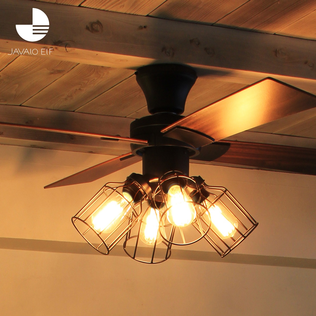 シーリングファンライト 照明 4灯 リモコン付 おしゃれ オシャレ 軽量 JE-CF001V